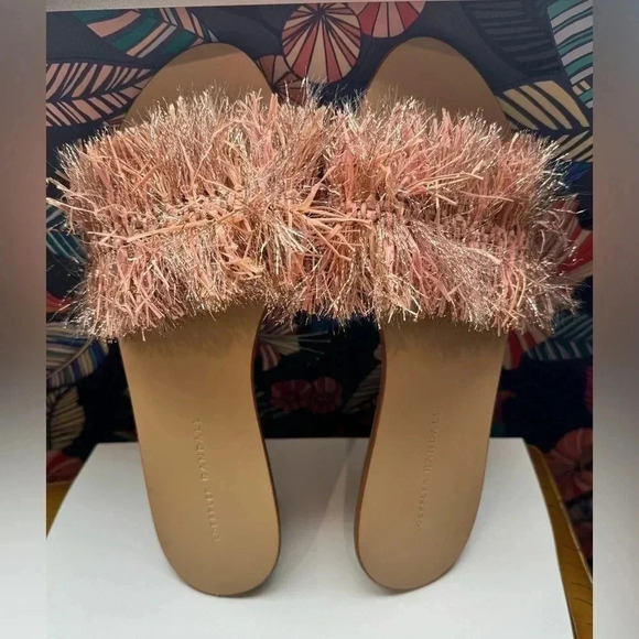 NWOT LOEFFLER RANDALL Katie Raffia Plank Slide in Ballet & Rose Gold size 9 - Picture 9 of 12